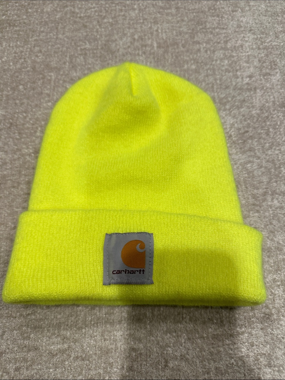 Carhartt Kids Neon Yellow Beanie with Logo Patch
